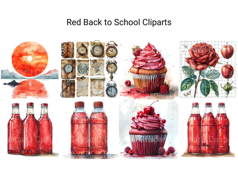 Red Back To School Clipart - CraftNest - Digital Crafting and Art