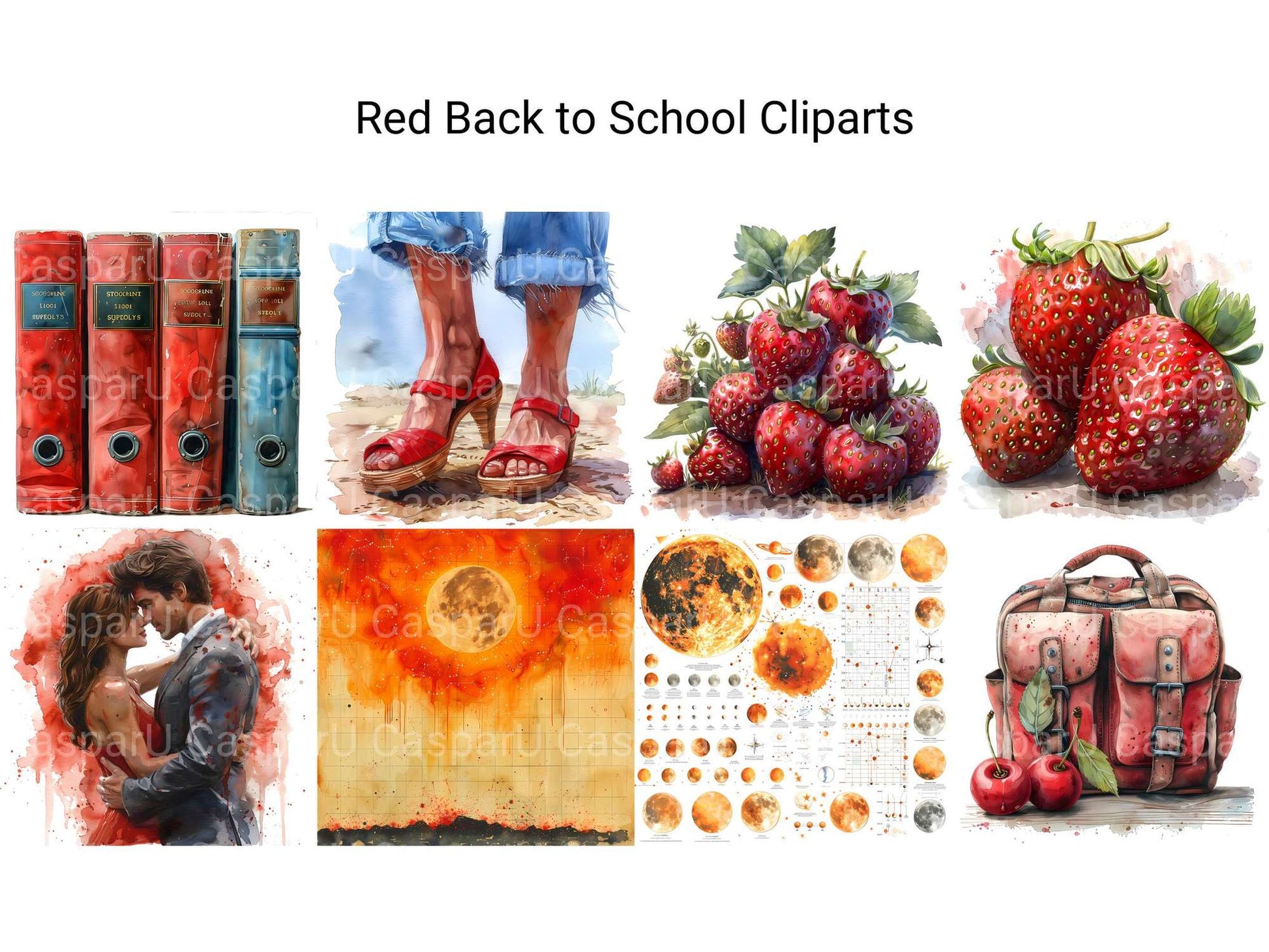 Red Back To School Clipart - CraftNest - Digital Crafting and Art