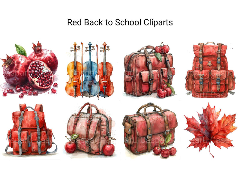 Red Back To School Clipart - CraftNest - Digital Crafting and Art