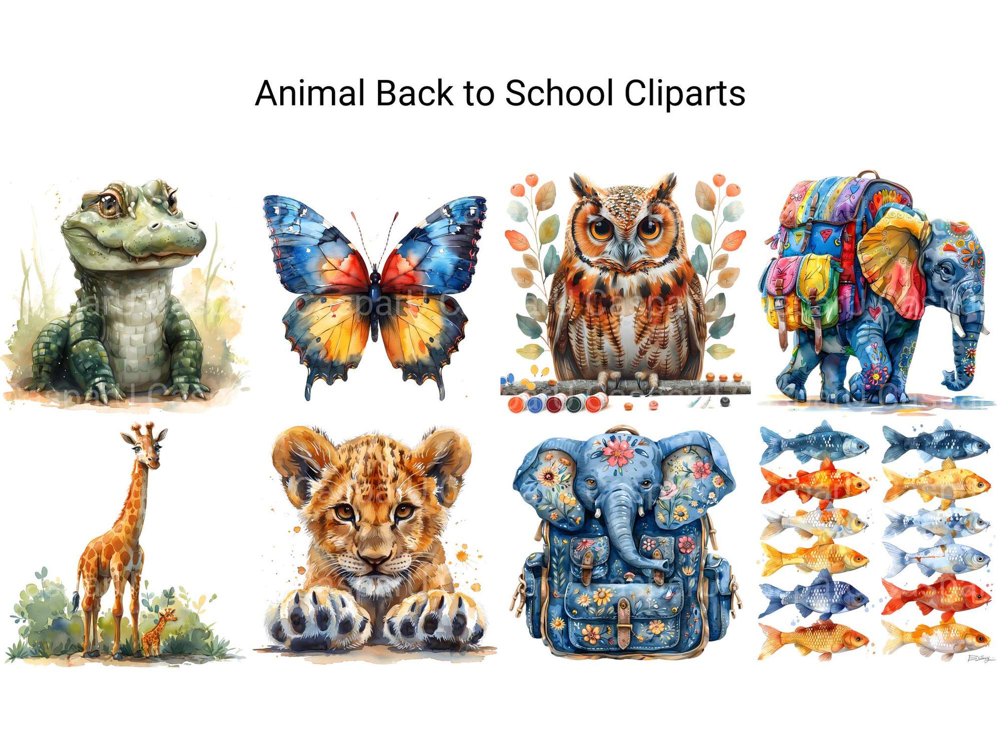 Animal Back To School Clipart - CraftNest - Digital Crafting and Art