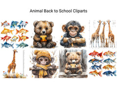 Animal Back To School Clipart - CraftNest - Digital Crafting and Art