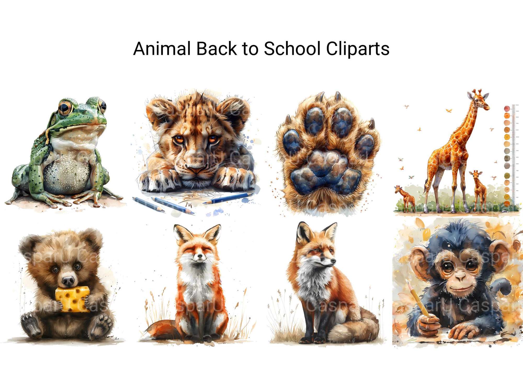 Animal Back To School Clipart - CraftNest - Digital Crafting and Art