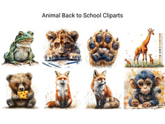 Animal Back To School Clipart - CraftNest - Digital Crafting and Art