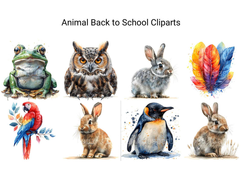 Animal Back To School Clipart - CraftNest - Digital Crafting and Art