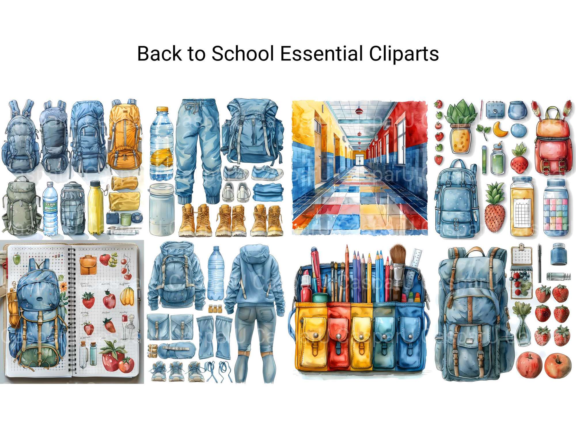 Back To School Essential Clipart - CraftNest - Digital Crafting and Art