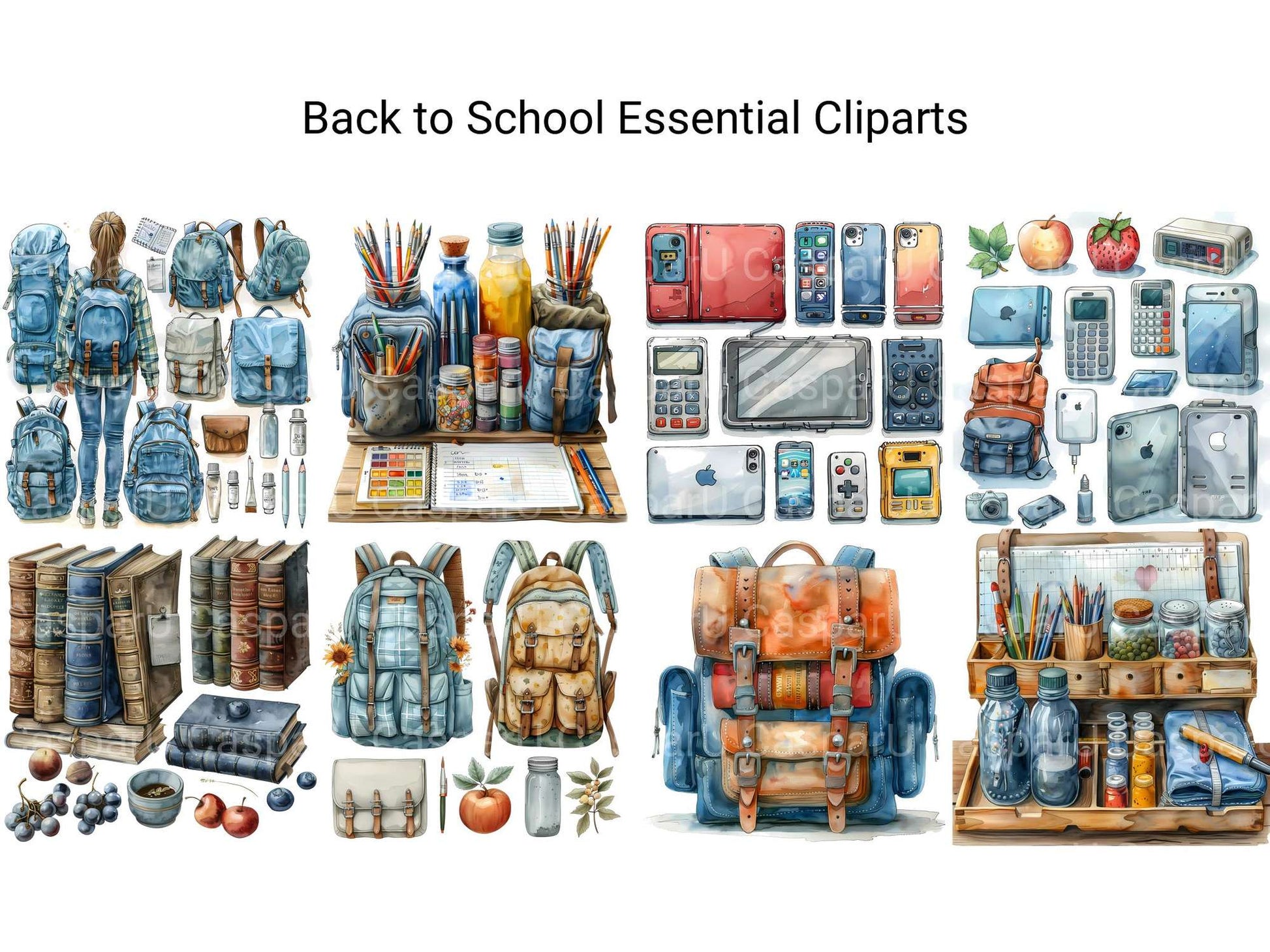 Back To School Essential Clipart - CraftNest - Digital Crafting and Art