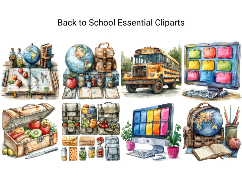 Back To School Essential Clipart - CraftNest - Digital Crafting and Art