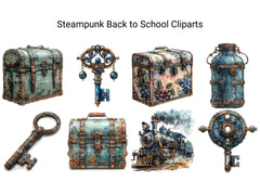 Steampunk Back To School Clipart - CraftNest - Digital Crafting and Art