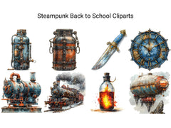 Steampunk Back To School Clipart - CraftNest - Digital Crafting and Art