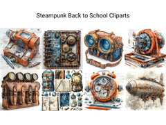 Steampunk Back To School Clipart - CraftNest - Digital Crafting and Art