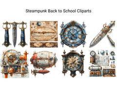 Steampunk Back To School Clipart - CraftNest - Digital Crafting and Art