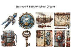 Steampunk Back To School Clipart - CraftNest - Digital Crafting and Art