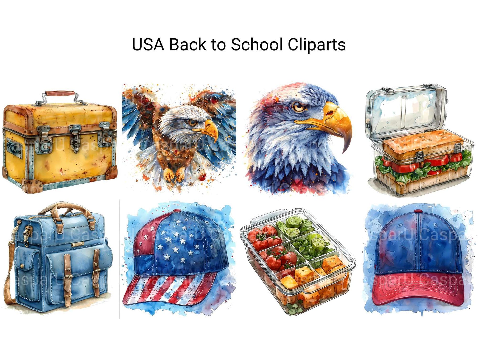 USA Back To School Clipart - CraftNest - Digital Crafting and Art