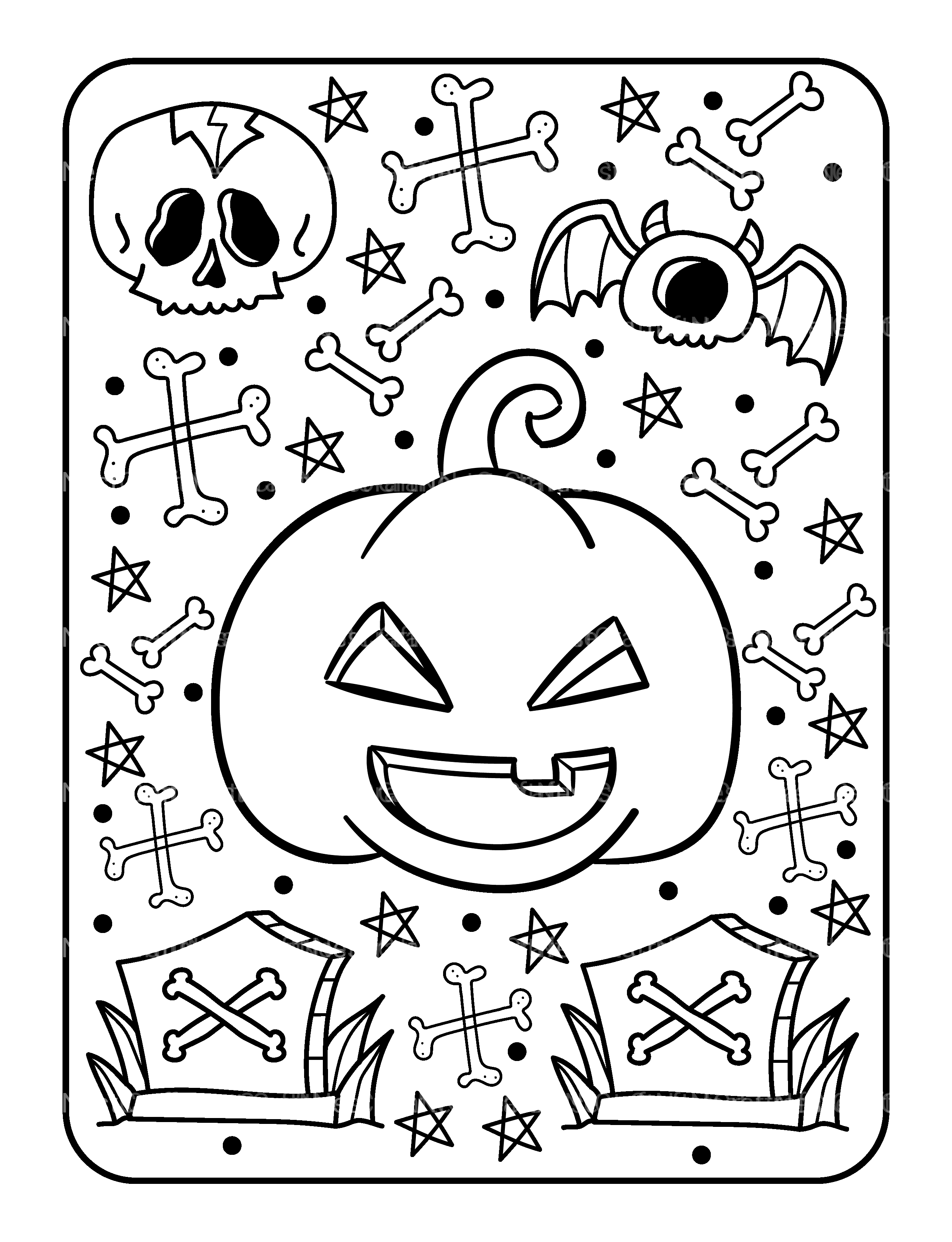 Kids Halloween Coloring Book 9 - CraftNest - Digital Crafting and Art