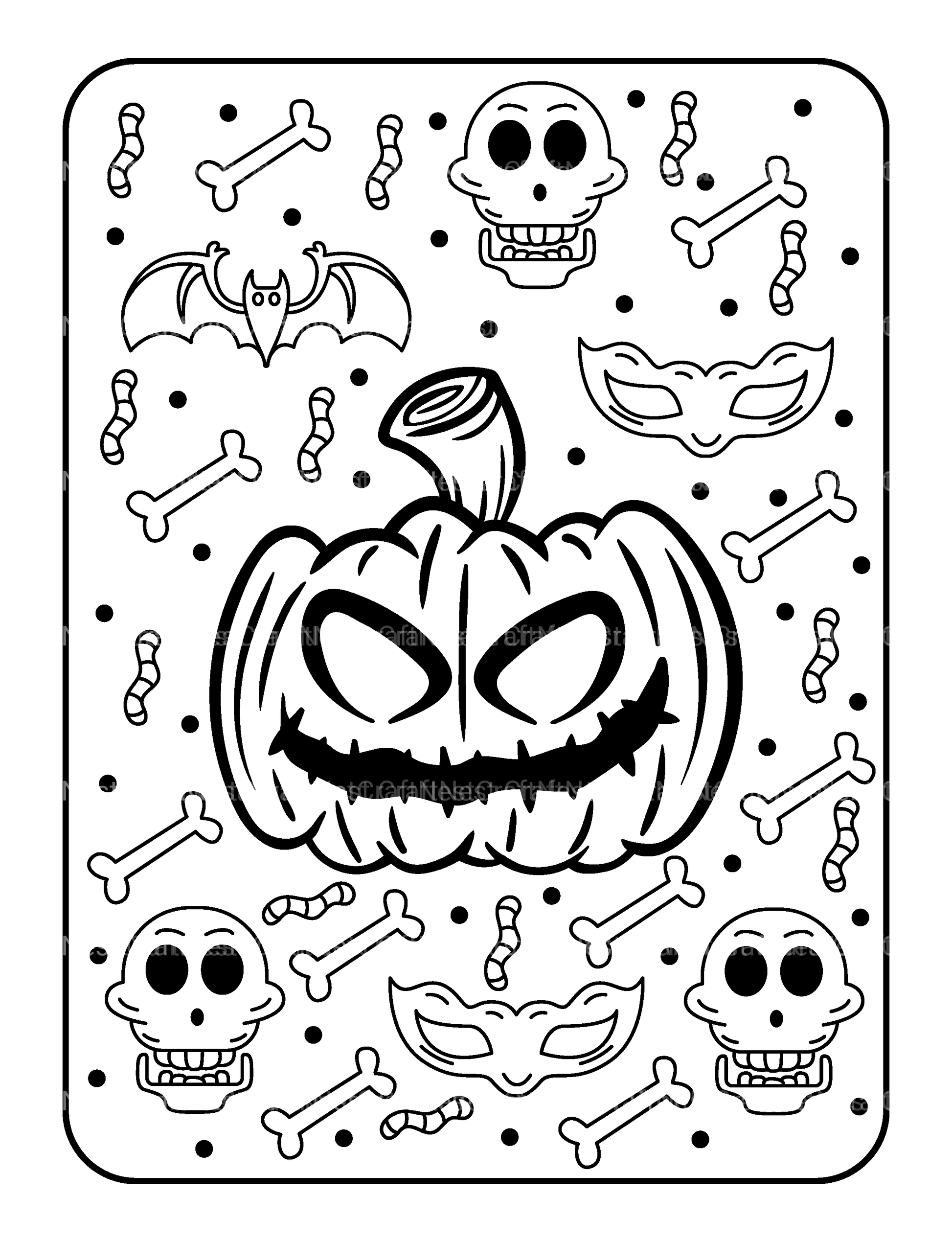 Kids Halloween Coloring Book 9 - CraftNest - Digital Crafting and Art