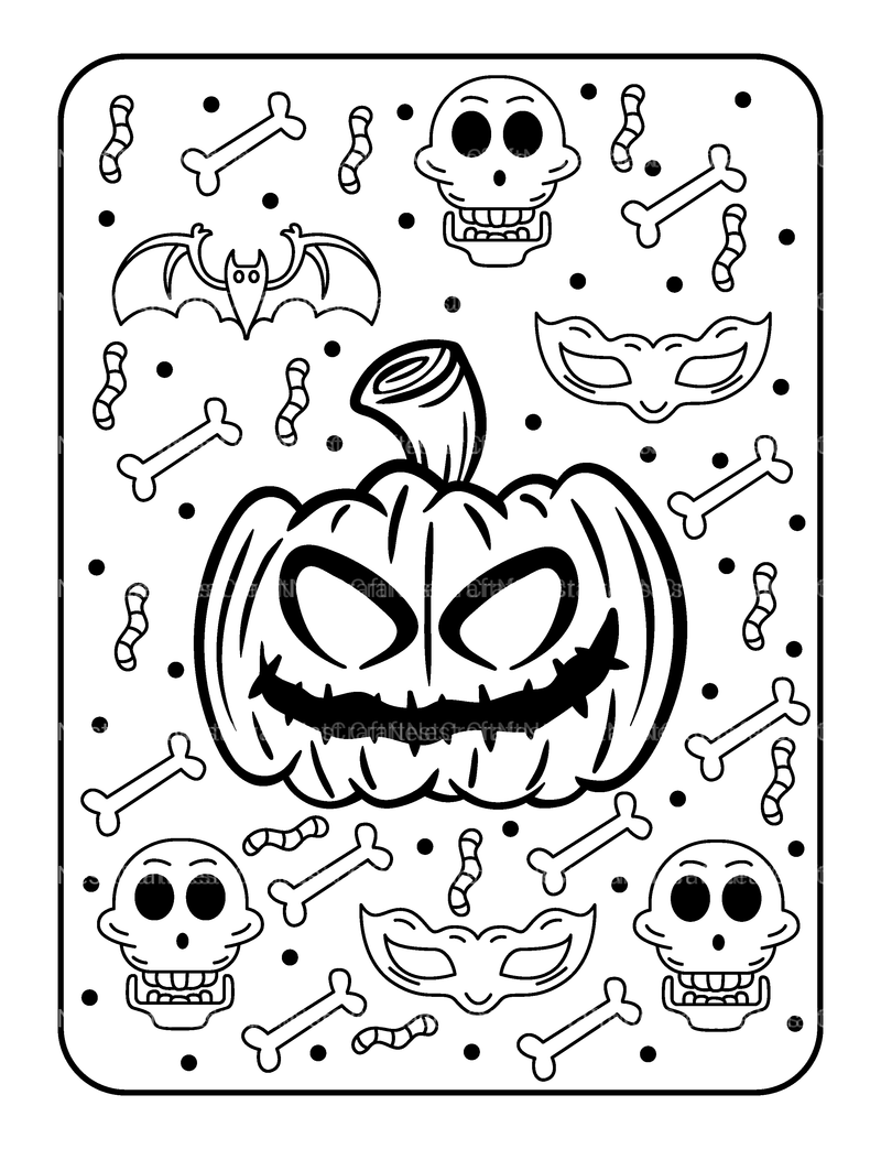 Kids Halloween Coloring Book 9 - CraftNest - Digital Crafting and Art