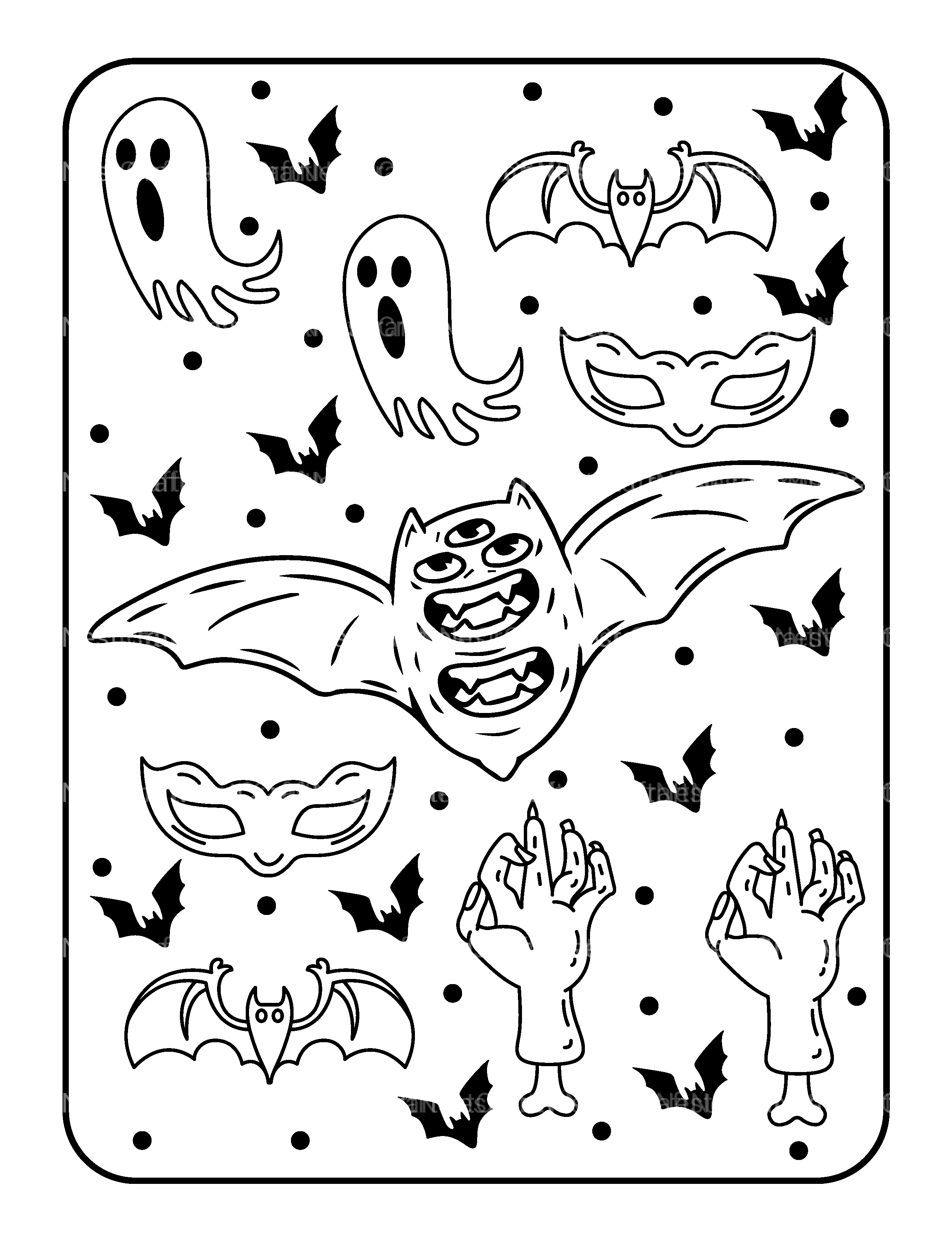 Kids Halloween Coloring Book 9 - CraftNest - Digital Crafting and Art