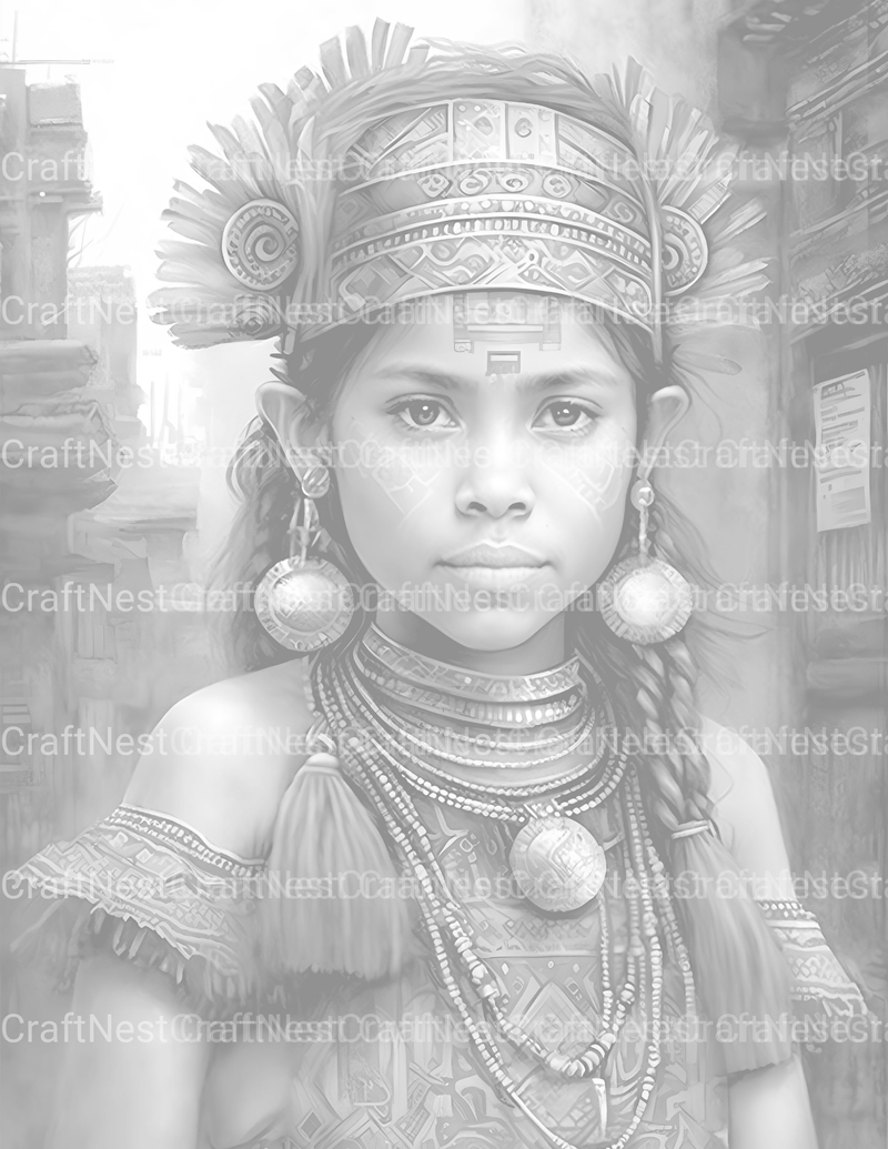 Aztec Woman Coloring Book - CraftNest - Digital Crafting and Art