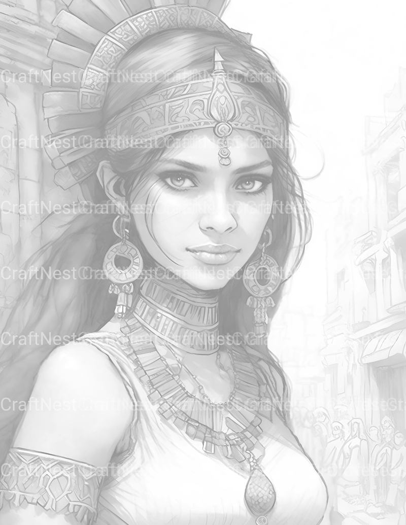 Aztec Woman Coloring Book - CraftNest - Digital Crafting and Art