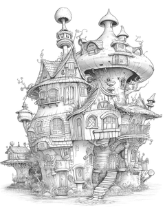 Futuristic Fairy House Coloring Book - CraftNest - Digital Crafting and Art