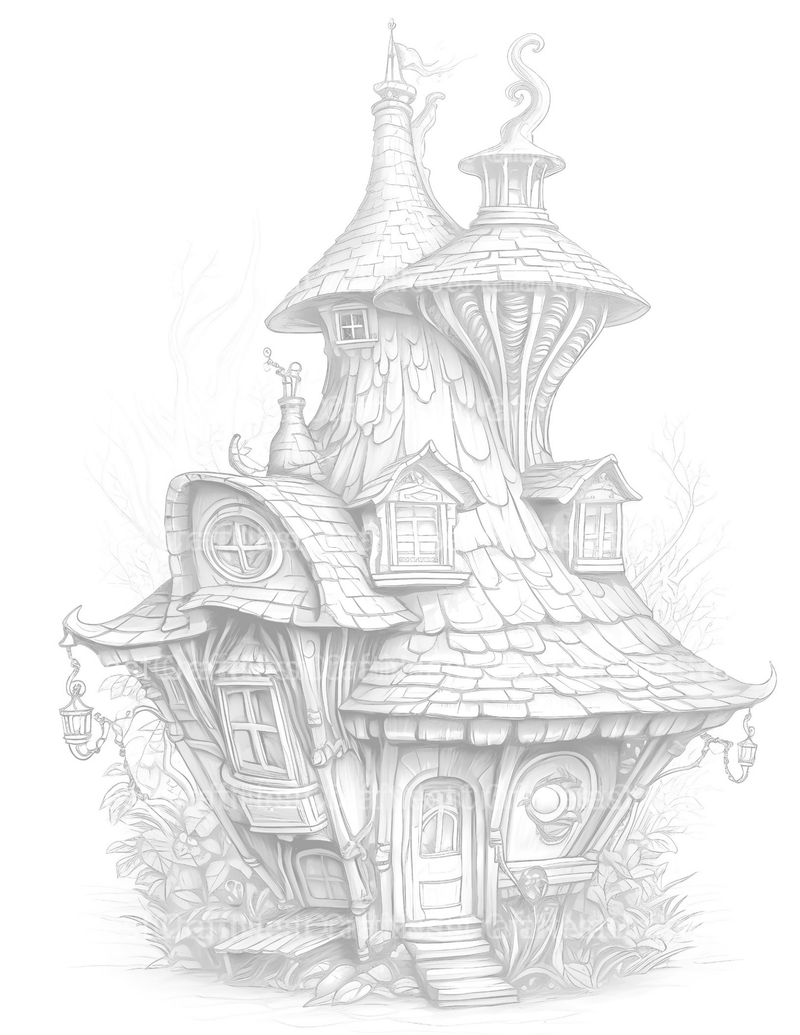Futuristic Fairy House Coloring Book - CraftNest - Digital Crafting and Art