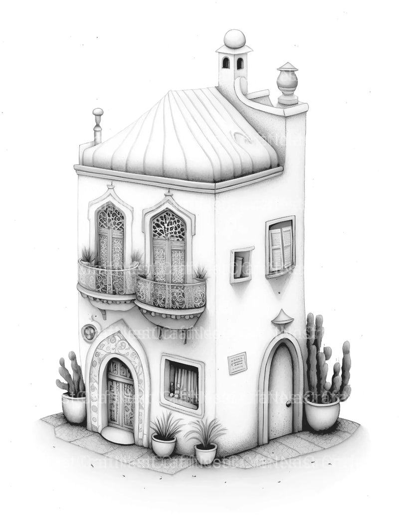 Moroccan Tiny House Coloring Book - CraftNest - Digital Crafting and Art