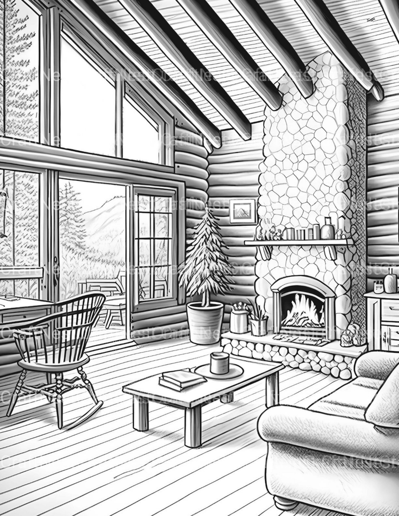 Cozy Cabins Coloring Book - CraftNest - Digital Crafting and Art