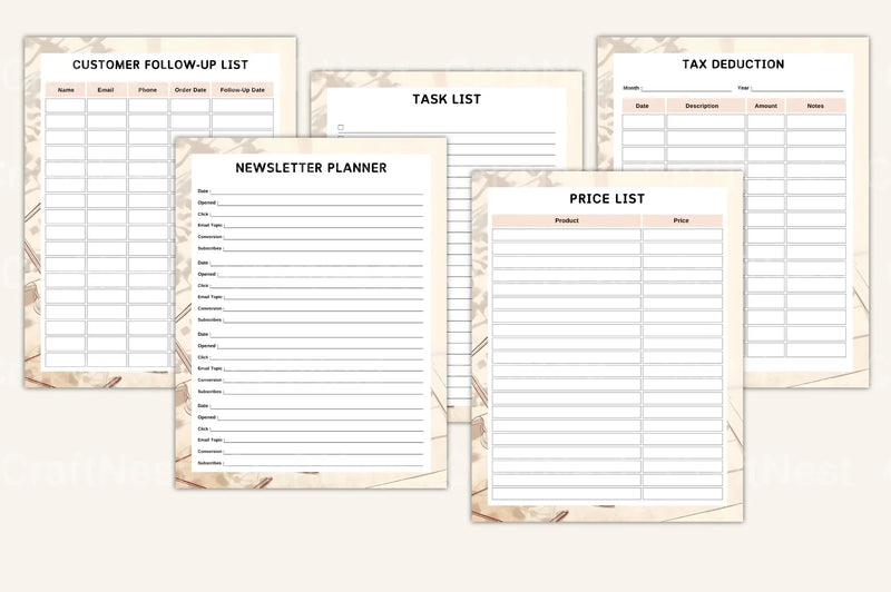 Entrepreneur Side Hustle Organizer - CraftNest - Digital Crafting and Art