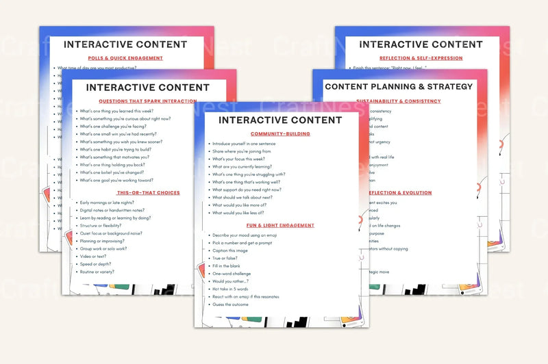 Social Media Prompt Book for Creative Engagement - CraftNest - Digital Crafting and Art