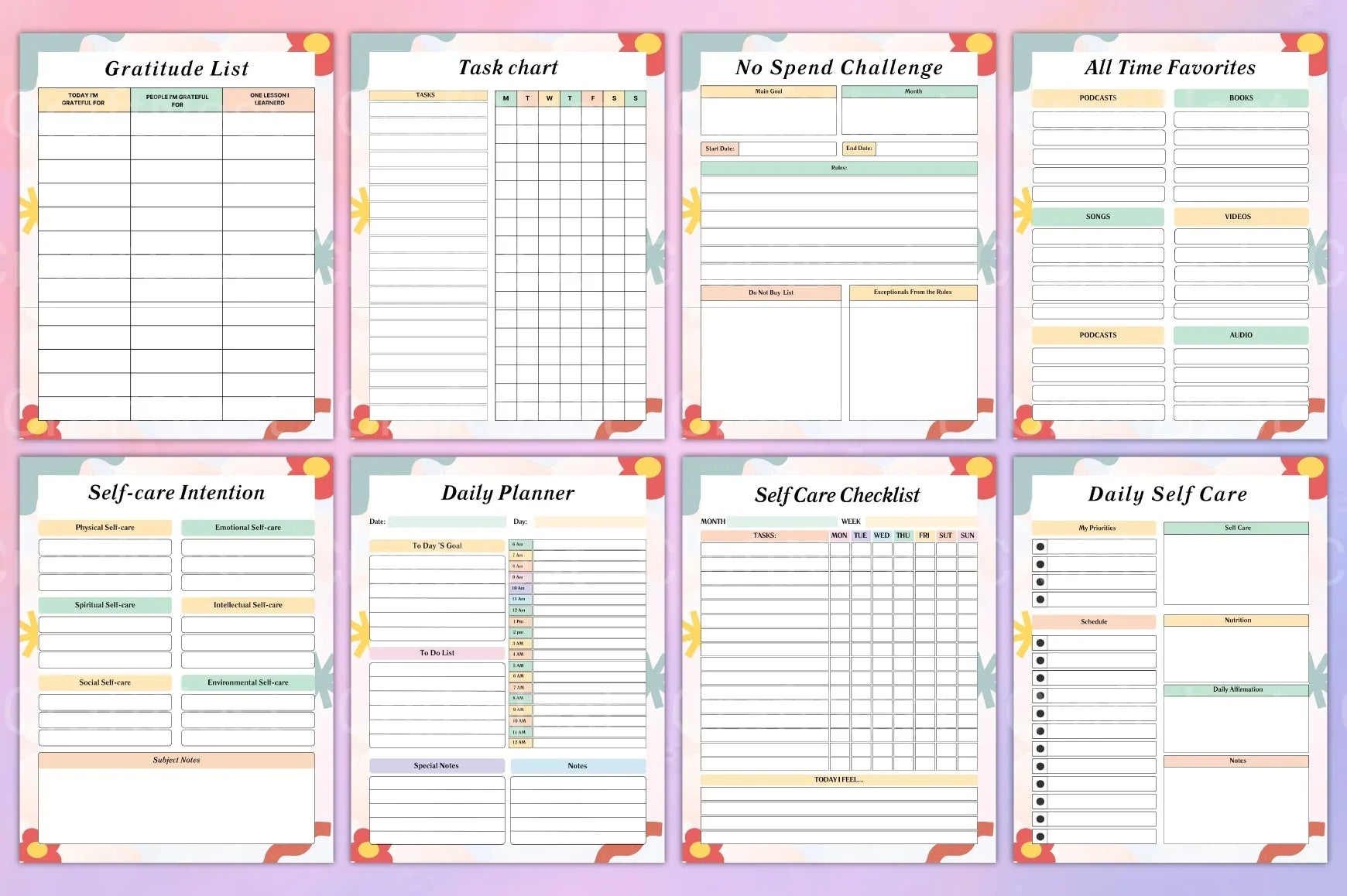 Self Care Planner: Enhance Your Wellbeing - CraftNest - Digital Crafting and Art