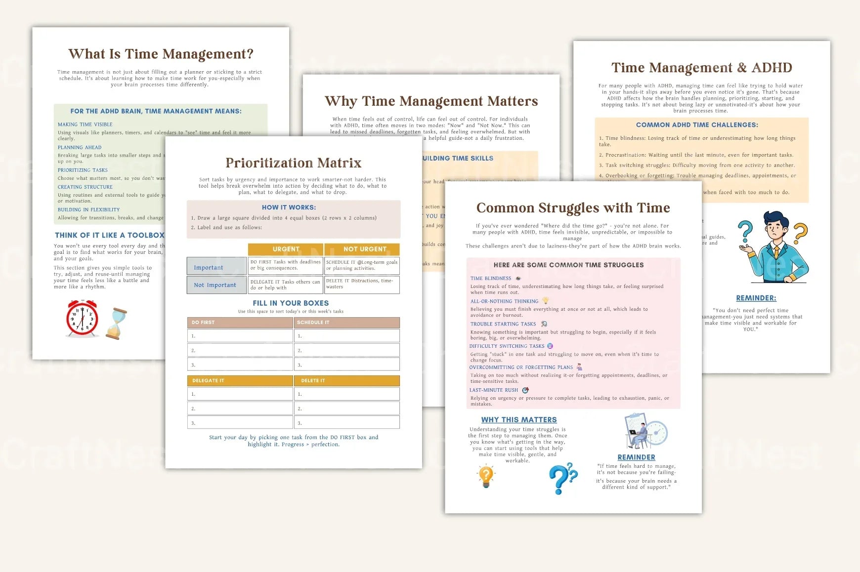 ADHD Time Management Worksheets for Improved Focus - CraftNest - Digital Crafting and Art