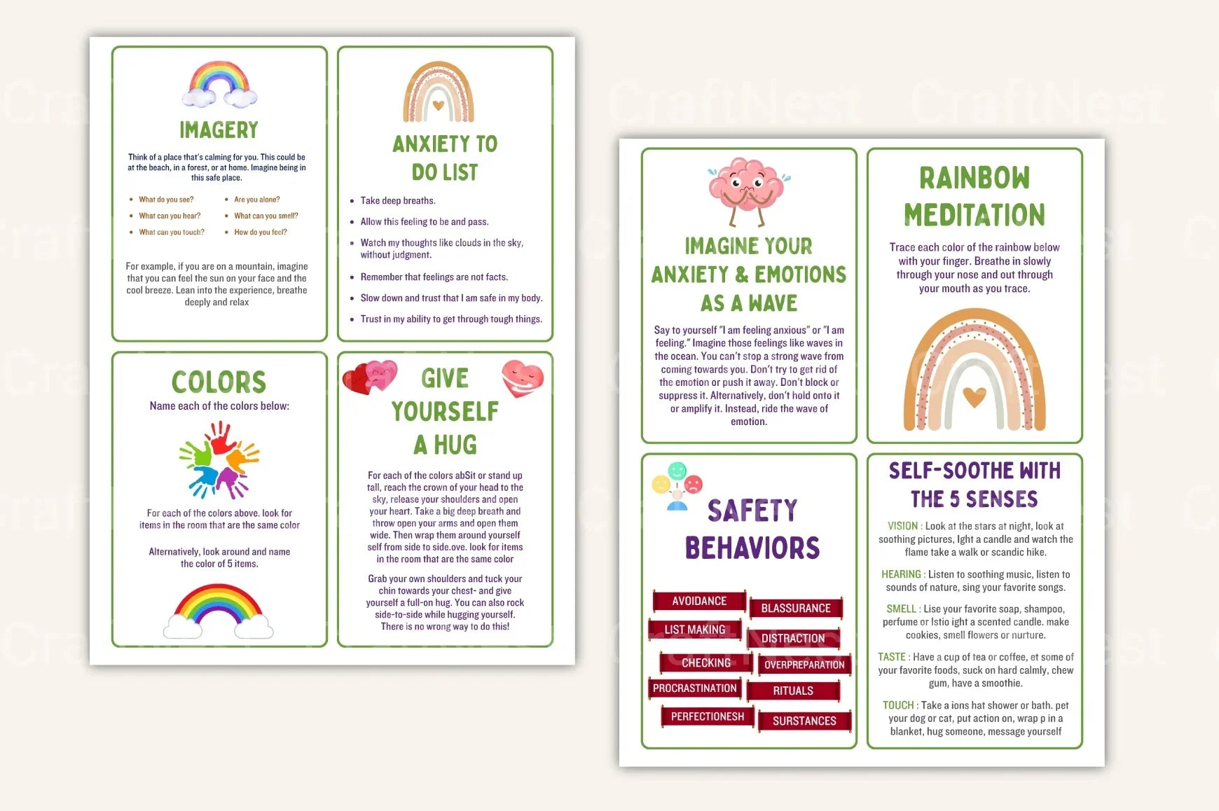 Anxiety Coping Skills Cards for Stress Relief - CraftNest - Digital Crafting and Art