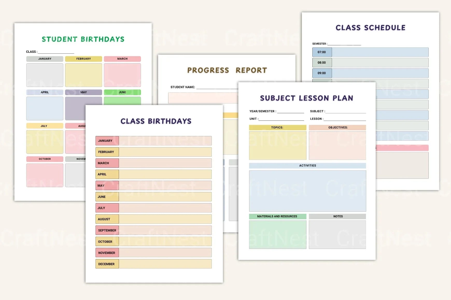 School Year Planner for Kids - CraftNest - Digital Crafting and Art