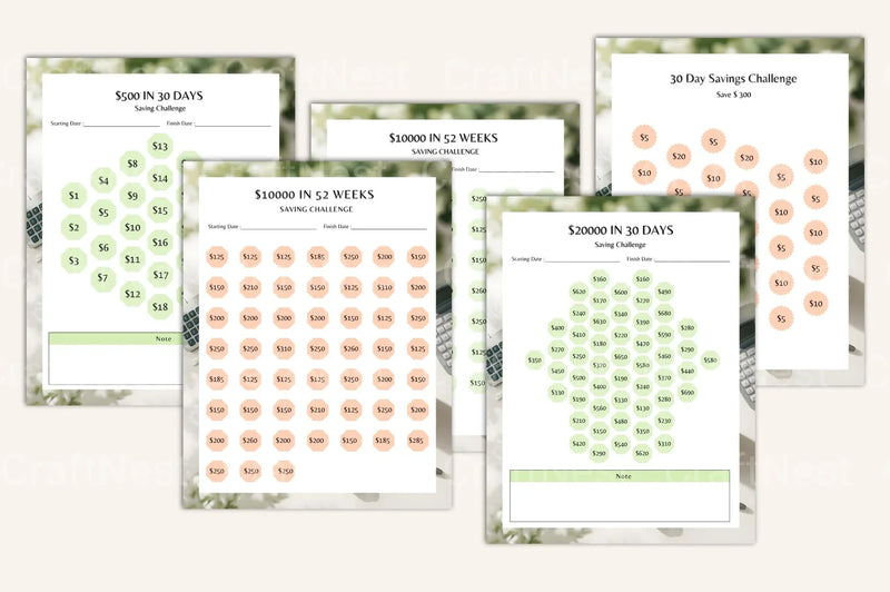Savings Budget Organizer - CraftNest - Digital Crafting and Art