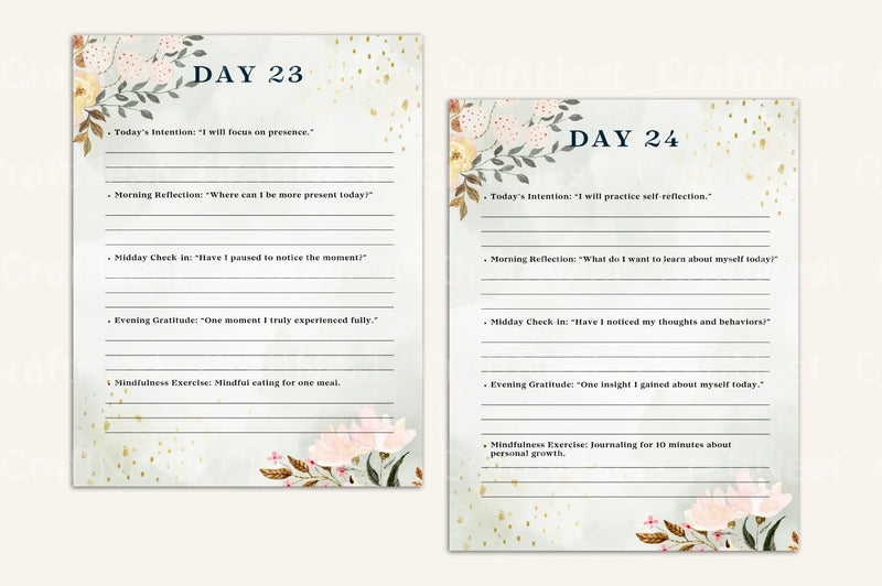 Daily Mindfulness Prompts for Enhanced Well-being - CraftNest - Digital Crafting and Art