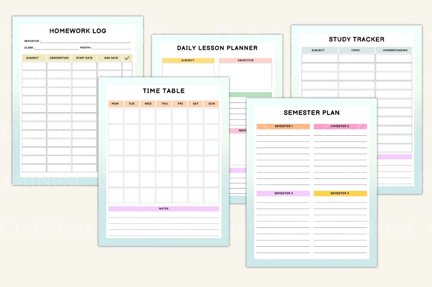 Student Success Planner Organizer - CraftNest - Digital Crafting and Art