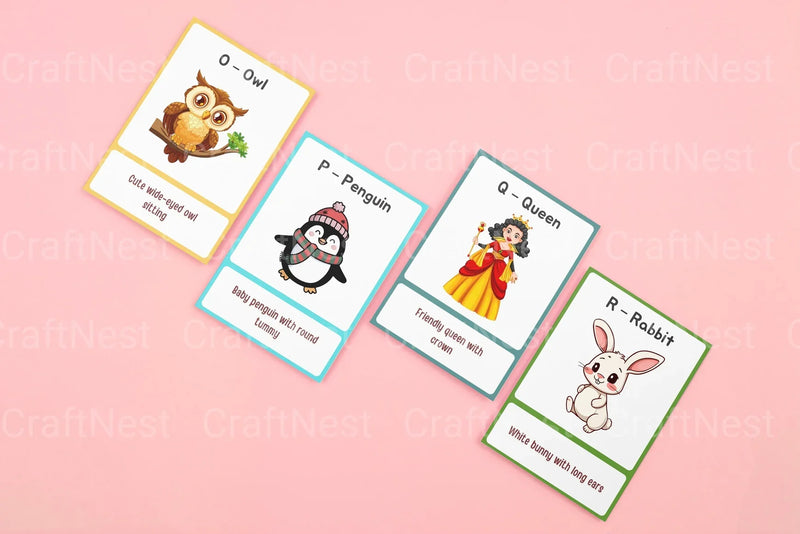 Alphabet Learning Flash Cards for Kids - CraftNest - Digital Crafting and Art