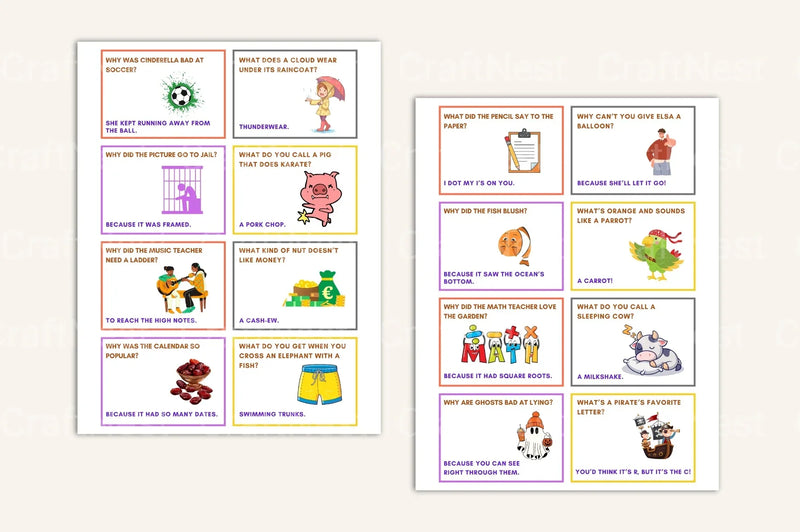 Lunchbox Jokes for Kids - CraftNest - Digital Crafting and Art