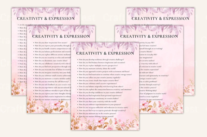 Self Discovery Prompts Book for Personal Growth - CraftNest - Digital Crafting and Art