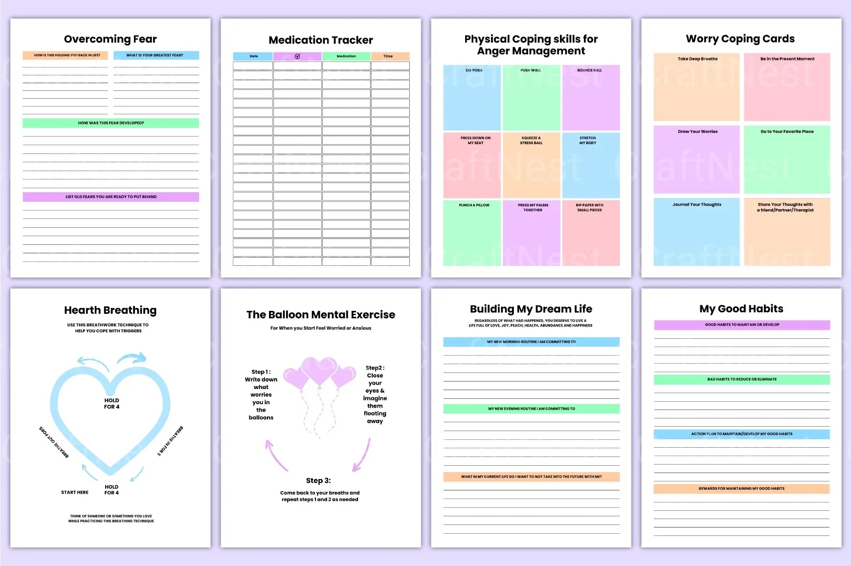 PTSD Trauma Recovery Workbook - CraftNest - Digital Crafting and Art