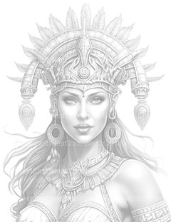 Aztec Women Coloring Book - CraftNest - Digital Crafting and Art