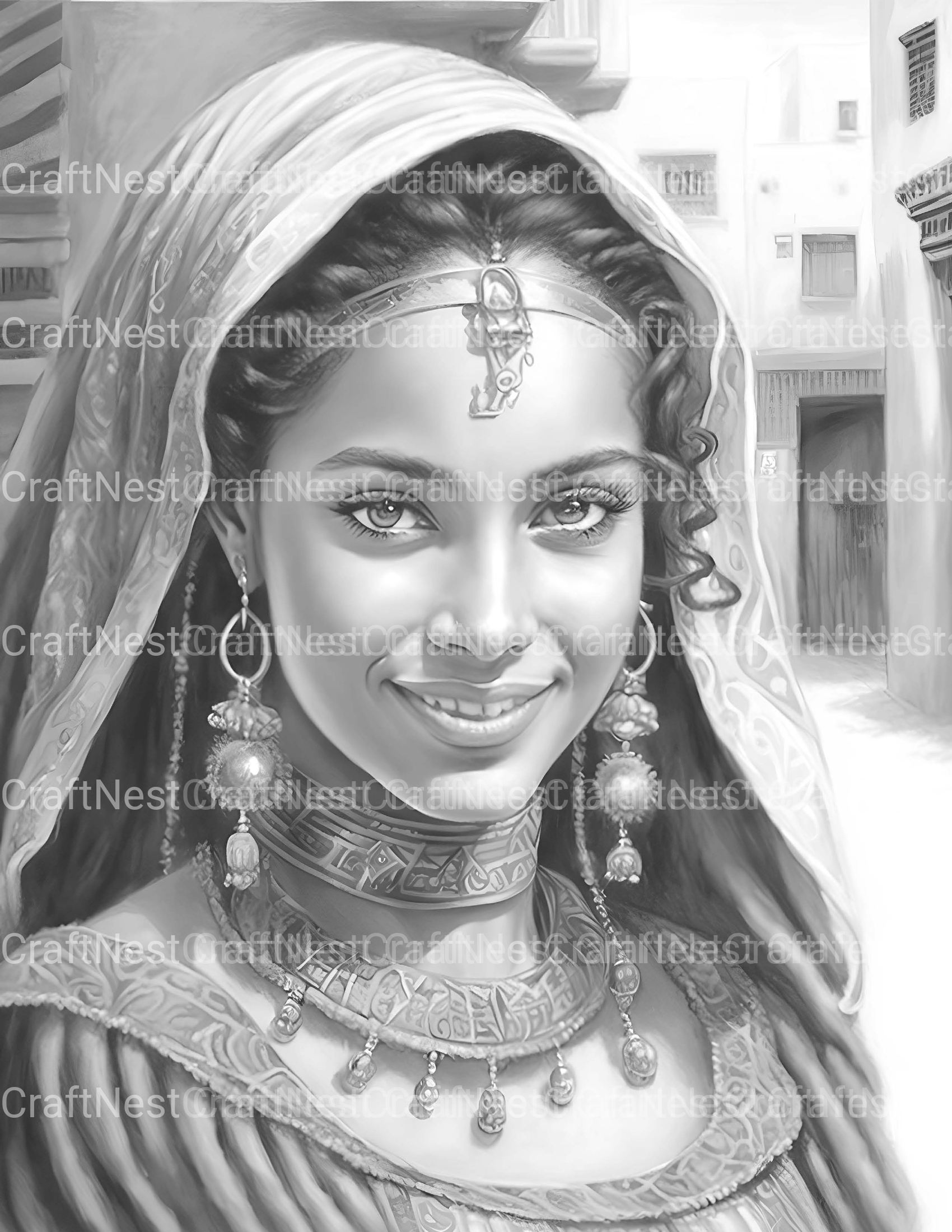 Egyptian Woman Coloring Book - CraftNest - Digital Crafting and Art
