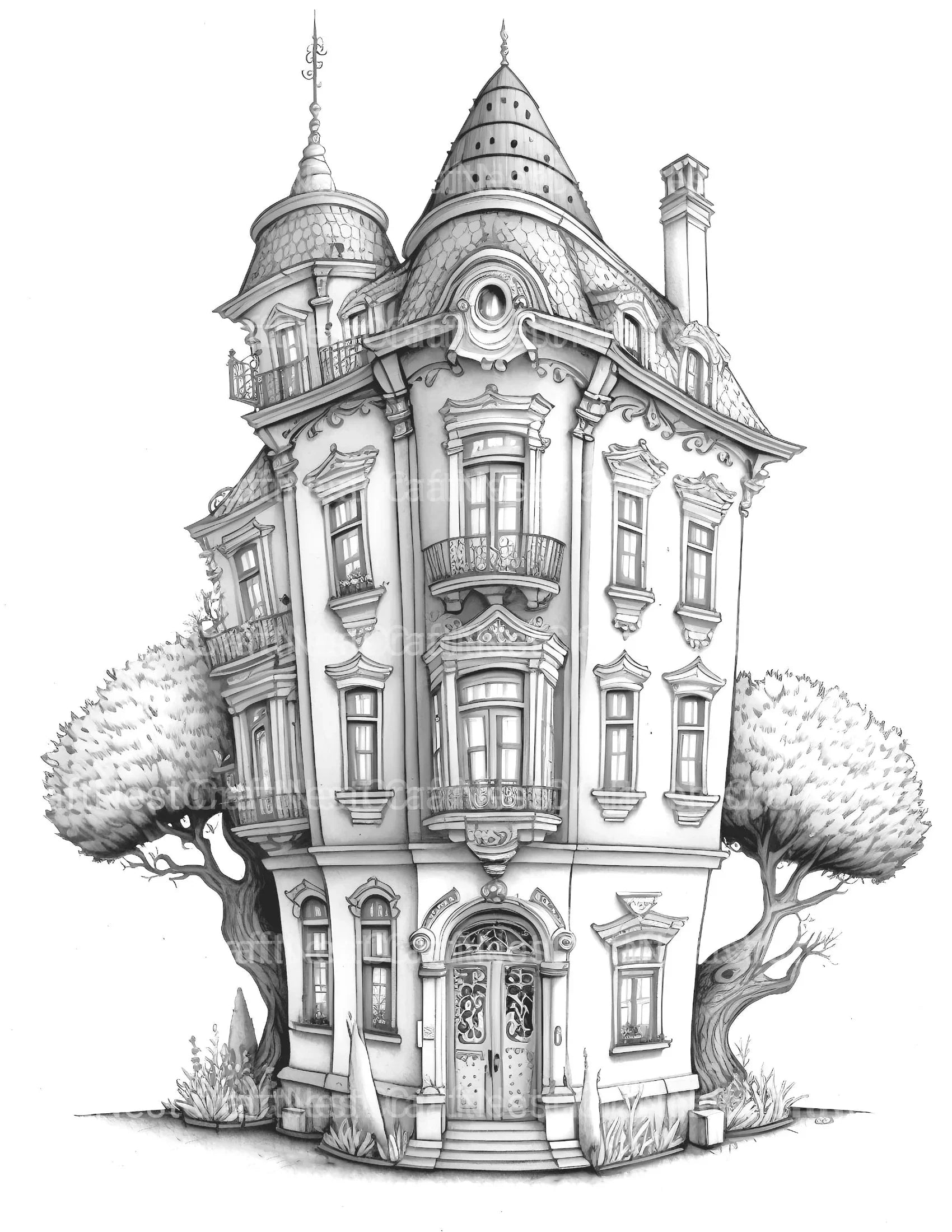 German Tiny House Coloring Book - CraftNest - Digital Crafting and Art