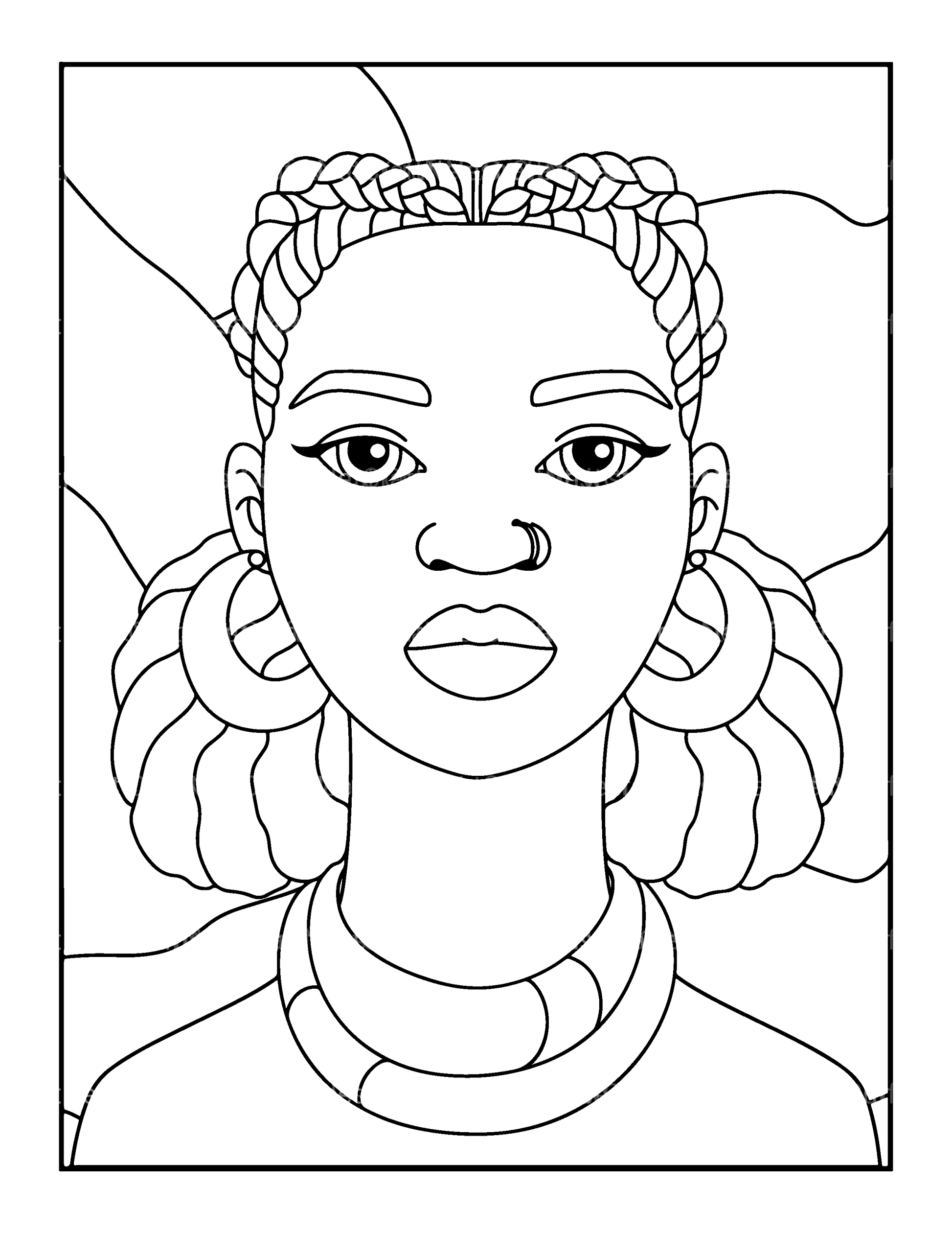African Woman Coloring Book - CraftNest - Digital Crafting and Art