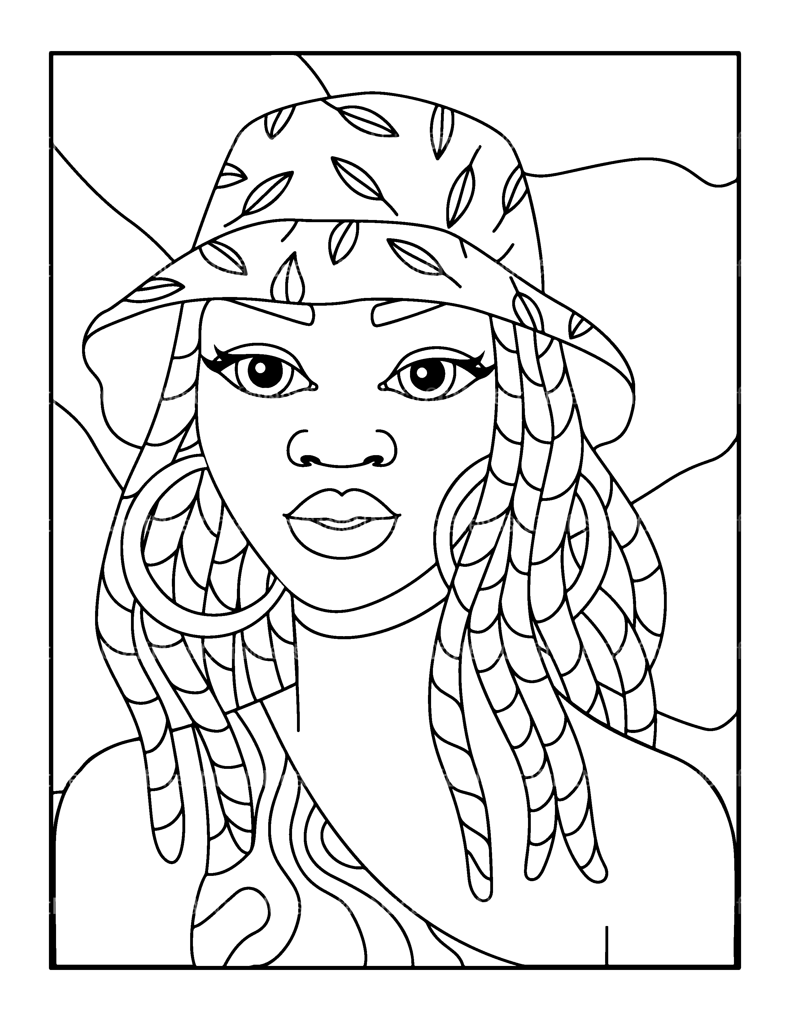 African Woman Coloring Book - CraftNest - Digital Crafting and Art