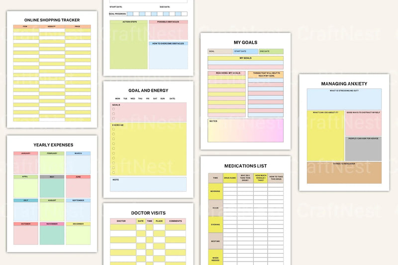ADHD Brain Dump Workbook for Focus and Organization - CraftNest - Digital Crafting and Art