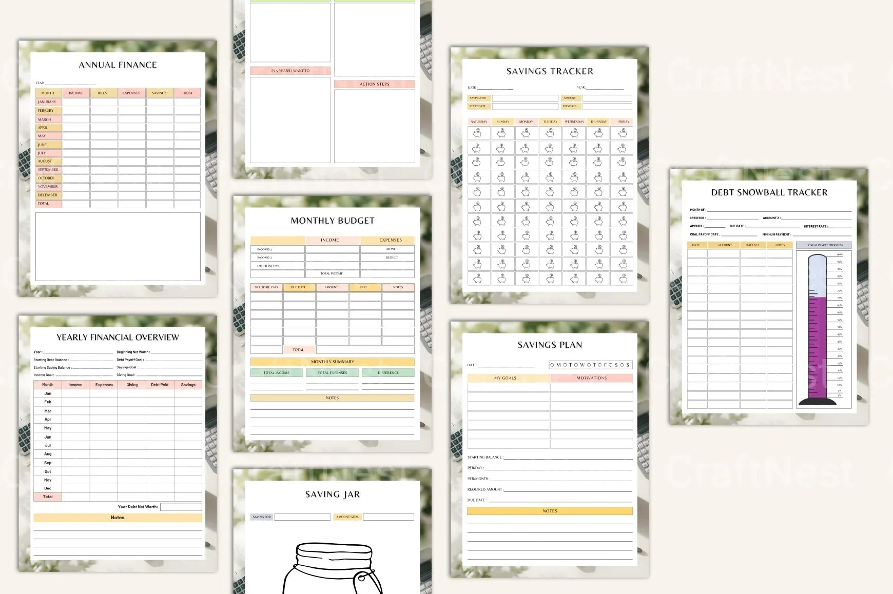 Savings Budget Organizer - CraftNest - Digital Crafting and Art