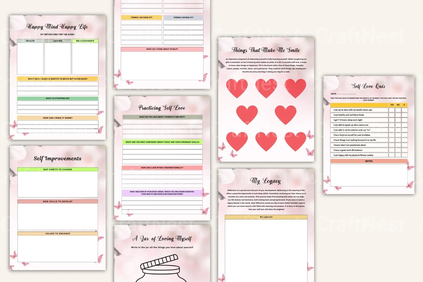 Self Love Workbook for Personal Growth - CraftNest - Digital Crafting and Art