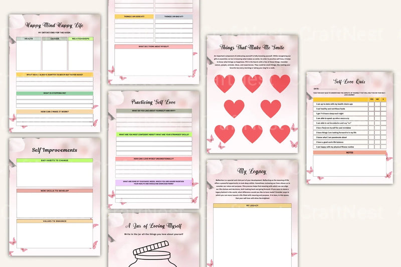 Self Love Workbook for Personal Growth - CraftNest - Digital Crafting and Art