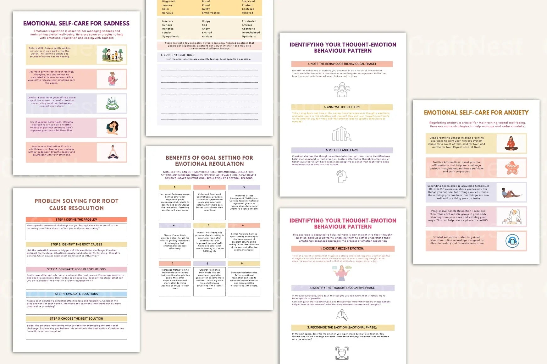 Emotion Processing Worksheets for Personal Growth - CraftNest - Digital Crafting and Art